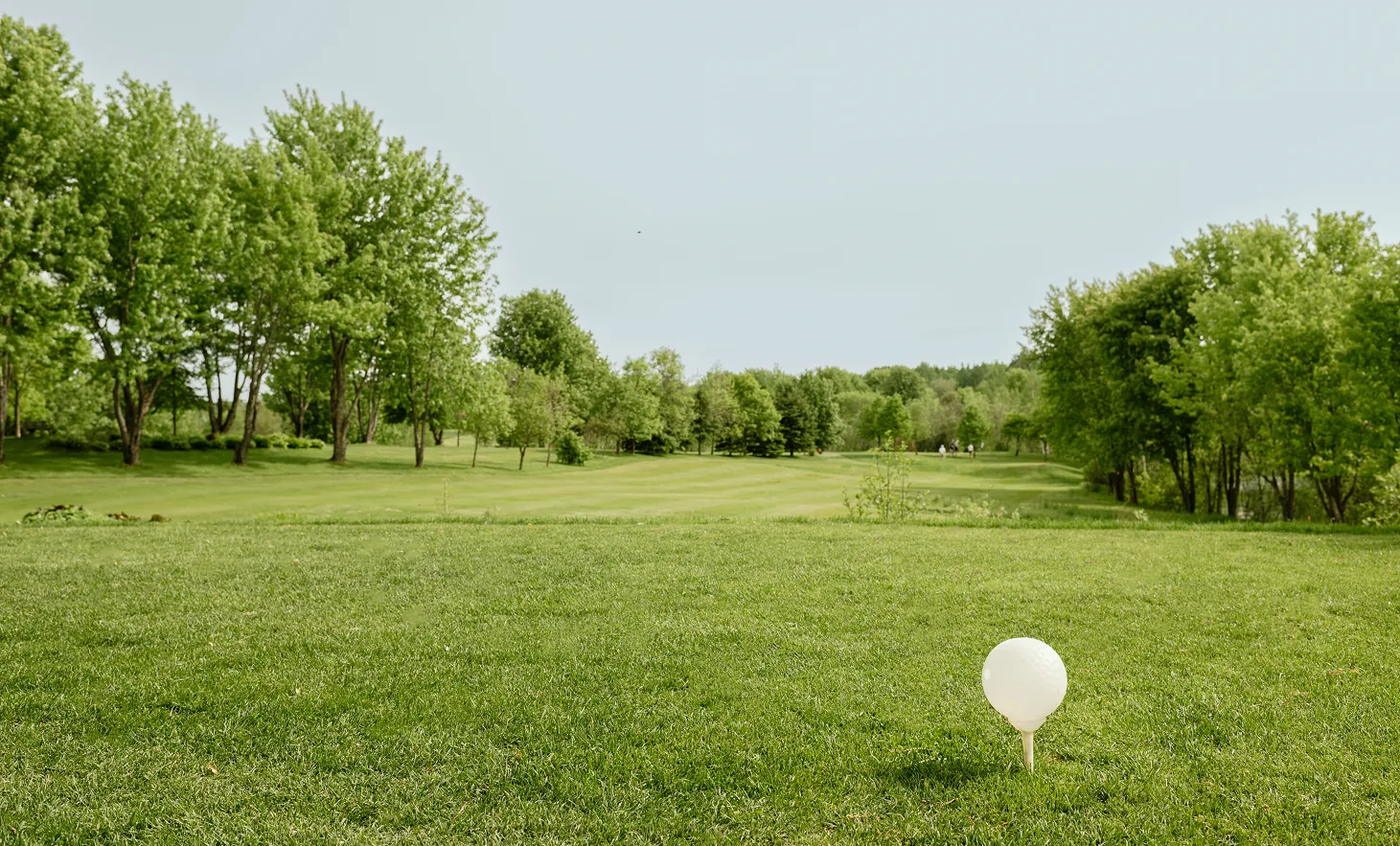 Vue sur les allées du parcours de golf à Bégin